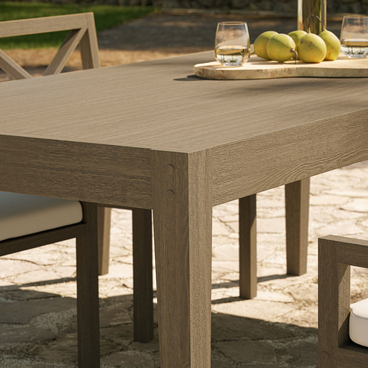 Northlake Weathered Gray 83" Rectangular Outdoor Patio Teak Dining Table - Ornate Home