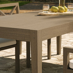 Northlake Weathered Gray 83" Rectangular Outdoor Patio Teak Dining Table - Ornate Home