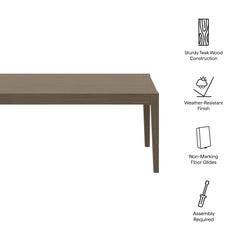 Northlake Weathered Gray 83" Rectangular Outdoor Patio Teak Dining Table - Ornate Home