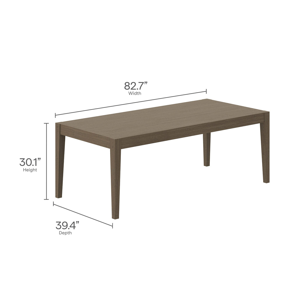 Northlake Weathered Gray 83" Rectangular Outdoor Patio Teak Dining Table - Ornate Home