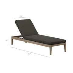 Northlake Weathered Gray Flint 3-Piece Outdoor Patio Teak Wood Furniture Set with Chaise Lounges and Side Table - Ornate Home