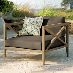 Northlake Weathered Gray Flint Outdoor Patio Teak Armchair - Ornate Home
