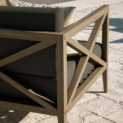 Northlake Weathered Gray Flint Outdoor Patio Teak Armchair - Ornate Home