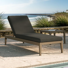 Northlake Weathered Gray Flint Outdoor Patio Teak Chaise Lounge - Ornate Home