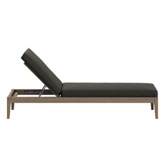Northlake Weathered Gray Flint Outdoor Patio Teak Chaise Lounge - Ornate Home