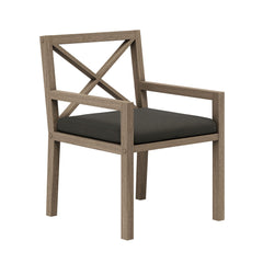 Northlake Weathered Gray Flint Outdoor Patio Teak Dining Armchair - Ornate Home