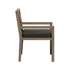 Northlake Weathered Gray Flint Outdoor Patio Teak Dining Armchair - Ornate Home