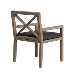 Northlake Weathered Gray Flint Outdoor Patio Teak Dining Armchair - Ornate Home