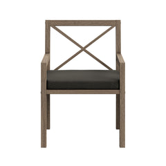 Northlake Weathered Gray Flint Outdoor Patio Teak Dining Armchair - Ornate Home