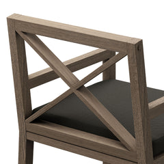Northlake Weathered Gray Flint Outdoor Patio Teak Dining Armchair - Ornate Home