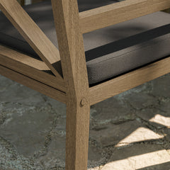 Northlake Weathered Gray Flint Outdoor Patio Teak Dining Armchair - Ornate Home