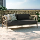 Northlake Weathered Gray Flint Outdoor Patio Teak Loveseat - Ornate Home