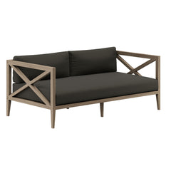 Northlake Weathered Gray Flint Outdoor Patio Teak Loveseat - Ornate Home