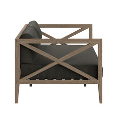 Northlake Weathered Gray Flint Outdoor Patio Teak Loveseat - Ornate Home