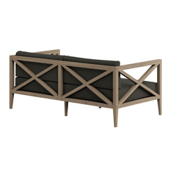Northlake Weathered Gray Flint Outdoor Patio Teak Loveseat - Ornate Home