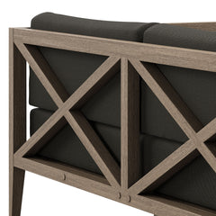 Northlake Weathered Gray Flint Outdoor Patio Teak Loveseat - Ornate Home