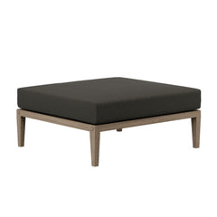 Northlake Weathered Gray Flint Outdoor Patio Teak Ottoman - Ornate Home