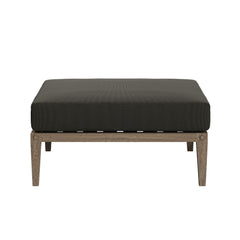 Northlake Weathered Gray Flint Outdoor Patio Teak Ottoman - Ornate Home