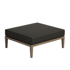 Northlake Weathered Gray Flint Outdoor Patio Teak Ottoman - Ornate Home