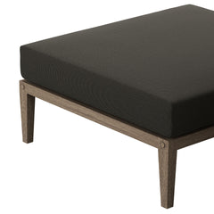 Northlake Weathered Gray Flint Outdoor Patio Teak Ottoman - Ornate Home