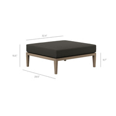 Northlake Weathered Gray Flint Outdoor Patio Teak Ottoman - Ornate Home