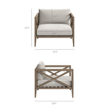Northlake Weathered Gray/Pebble 3-Piece Outdoor Patio Teak Wood Furniture Set with Armchair and Side Table - Ornate Home