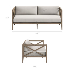 Northlake Weathered Gray/Pebble 5-Piece Outdoor Patio Teak Wood Furniture Set - Ornate Home