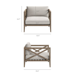Northlake Weathered Gray/Pebble 5-Piece Outdoor Patio Teak Wood Furniture Set - Ornate Home