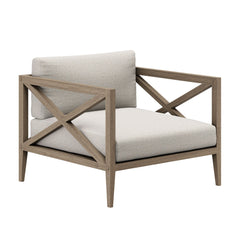 Northlake Weathered Gray/Pebble Outdoor Patio Teak Armchair - Ornate Home