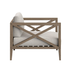 Northlake Weathered Gray/Pebble Outdoor Patio Teak Armchair - Ornate Home