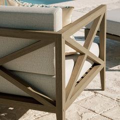 Northlake Weathered Gray/Pebble Outdoor Patio Teak Armchair - Ornate Home
