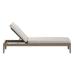 Northlake Weathered Gray/Pebble Outdoor Patio Teak Chaise Lounge - Ornate Home