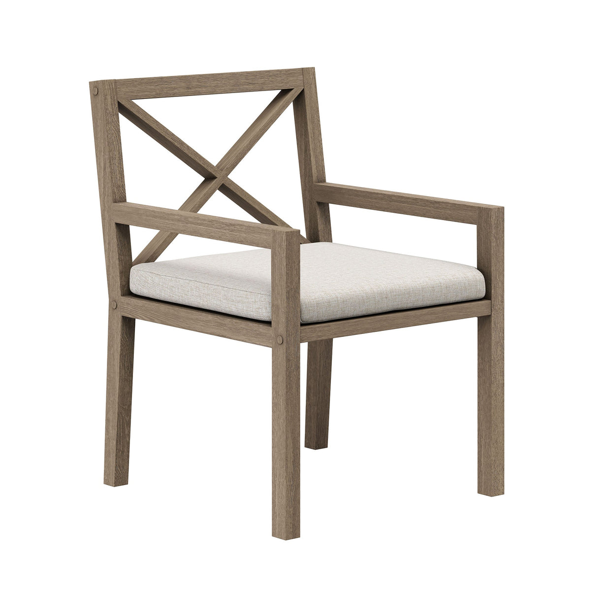 Northlake Weathered Gray/Pebble Outdoor Patio Teak Dining Armchair - Ornate Home