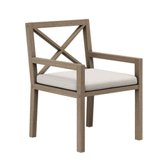 Northlake Weathered Gray/Pebble Outdoor Patio Teak Dining Armchair - Ornate Home