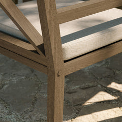 Northlake Weathered Gray/Pebble Outdoor Patio Teak Dining Armchair - Ornate Home
