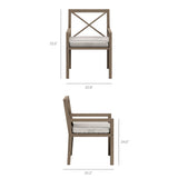 Northlake Weathered Gray/Pebble Outdoor Patio Teak Dining Armchair - Ornate Home