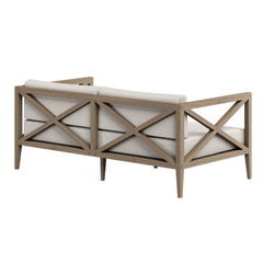 Northlake Weathered Gray/Pebble Outdoor Patio Teak Loveseat - Ornate Home