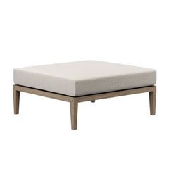 Northlake Weathered Gray/Pebble Outdoor Patio Teak Ottoman - Ornate Home