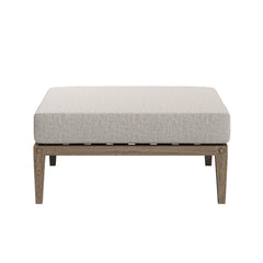 Northlake Weathered Gray/Pebble Outdoor Patio Teak Ottoman - Ornate Home