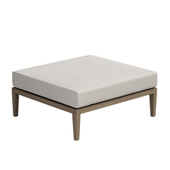 Northlake Weathered Gray/Pebble Outdoor Patio Teak Ottoman - Ornate Home