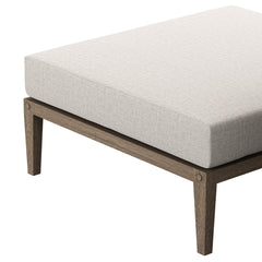 Northlake Weathered Gray/Pebble Outdoor Patio Teak Ottoman - Ornate Home
