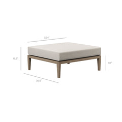 Northlake Weathered Gray/Pebble Outdoor Patio Teak Ottoman - Ornate Home