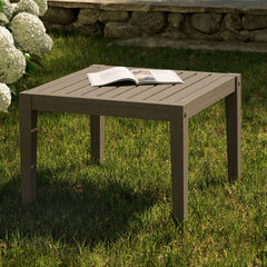 Northlake Weathered Gray Square Outdoor Patio Teak Side Table - Ornate Home