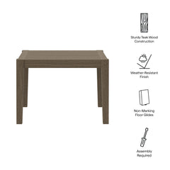 Northlake Weathered Gray Square Outdoor Patio Teak Side Table - Ornate Home