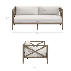 Northlake Weathered Gray/White 5-Piece Outdoor Patio Teak Wood Furniture Set - Ornate Home