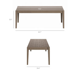 Northlake Weathered Gray/White 9-Piece Outdoor Patio Teak Wood Dining Set - Ornate Home