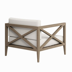 Northlake Weathered Gray/White Outdoor Patio Teak Armchair - Ornate Home