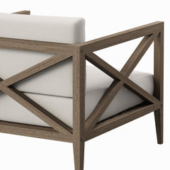 Northlake Weathered Gray/White Outdoor Patio Teak Armchair - Ornate Home