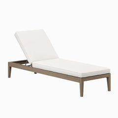 Northlake Weathered Gray/White Outdoor Patio Teak Chaise Lounge - Ornate Home