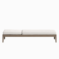 Northlake Weathered Gray/White Outdoor Patio Teak Chaise Lounge - Ornate Home